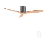 Cecotec Ventilateur de Plafond avec Télécommande de 52" EnergySilence Aero 5400 Classic Iron&LightWood. Moteur DC 40W, 3 Pales, 6 Vitesses, Minuterie jusqu'à 8h, Mode Hiver/Été