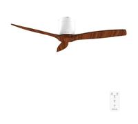 Cecotec Ventilateur de Plafond avec Télécommande de 52" EnergySilence Aero 5400 Classic White&DarkWood. Moteur DC 40W, 3 Pales, 6 Vitesses, Minuterie jusqu'à 8h, Mode Hiver/Été