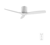 Cecotec Ventilateur de Plafond avec Télécommande de 52" EnergySilence Aero 5400 Classic White&White. Moteur DC 40W, 3 Pales, 6 Vitesses, Minuterie jusqu'à 8h, Mode Hiver/Été