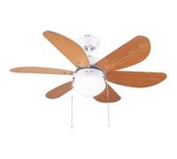 Cecotec Ventilateur de plafond EnergySilence Aero 360 50 W, Ø 91 cm, 6 pales réversibles, Blanc/Bois