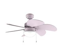 Cecotec Ventilateur de Plafond EnergySilence Aero 3600 Vision Full Purple | 50W, 3 Vitesses, 6 Pales Réversibles, Diamètre de 36 Pouces (92 cm), Lampe Intégrée, Ampoule Non Incluse, Commande par Chaîne