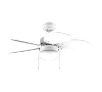 Cecotec Ventilateur de Plafond EnergySilence Aero 3600 Vision Full White | 50W, 3 Vitesses, 6 Pales Réversibles, Diamètre de 36 Pouces (92 cm), Lampe Intégrée, Ampoule Non Incluse, Commande par Chaîne