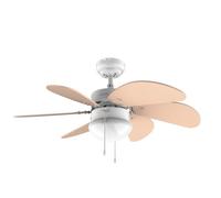 Cecotec Ventilateur de Plafond EnergySilence 3600 Vision Orange, 50 W, Diamètre 92 cm, Lampe, 3 Vitesses, 6 Pales Réversibles, Fonction Été/Hiver, Interrupteur à Chaîne, Blanc/Orange