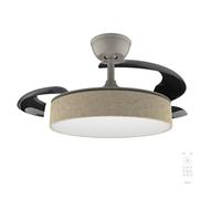 Cecotec Ventilateur de Plafond EnergySilence Aero 3666 Invisible Textile | 3 Pales Rétractables avec Lumière, 30W, Moteur DC, Diamètre 36", 3 Tons LED, Télécommande, 6 Vitesses, Minuterie