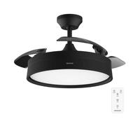 Cecotec Ventilateur de Plafond avec Lumière Energysilence Aero 4200, Pales Rétractables, 30W, Moteur DC, Diamètre de 42", Minuterie, 6 Vitesses, Télécommande et Mode Hiver-Été