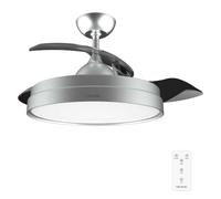 Cecotec Ventilateur de plafond EnergySilence Aero 4280 Invisible Steel – Lampe, Gris acier