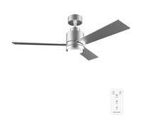 Cecotec Ventilateur de plafond Energysilence Aero 4850 Style Steel, 30 W, diamètre 48 "avec 3 lames, télécommande, moteur DC, 6 vitesses, mode d'hiver-été et brise naturelle