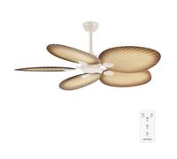 Cecotec Ventilateur de Plafond EnergySilence Aero 5200 Palm Moteur DC 36W Diamètre 132 cm Télécommande Minuteur 6 Vitesses