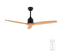 Cecotec Ventilateur de Plafond EnergySilence Aero 5270 Black&LightWood, 40W, Moteur DC, Diamètre 132 cm, Télécommande, Minuteur, 6 Vitesses, Été et Hiver, Hauteur Ajustable 15 ou 25 cm