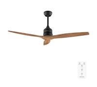 Cecotec Ventilateur de Plafond EnergySilence Aero 5270 DarkWood, Moteur DC 40W, Diamètre 132 cm, 3 Pales, Télécommande, Minuteur, 6 Vitesses, Été et Hiver, Hauteur Ajustable 15 ou 25 cm, Silencieux