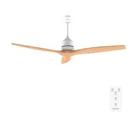 Cecotec Ventilateur de Plafond EnergySilence Aero 5270 LightWood, 40W, Moteur DC, Diamètre 132 cm, Télécommande, Minuteur, 6 Vitesses, Été et Hiver, Hauteur Ajustable 15 ou 25 cm