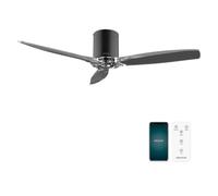 Cecotec Ventilateur de Plafond EnergySilence Aero 5285 BlackTransparent Connected, Moteur DC 40W, Diamètre 132 cm, Basse Consommation, Wifi, Télécommande, Extérieur, Minuteur, Été et Hiver, Silencieux