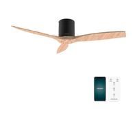 Cecotec Ventilateur de Plafond EnergySilence Aero 5500 Aqua Black&LightWood Connected, 40W, Moteur DC, Diamètre 132 cm, Basse Consommation, Wifi, Télécommande, Extérieur, Minuteur, Été et Hiver