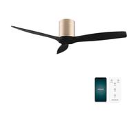 Cecotec Ventilateur de Plafond EnergySilence Aero 5500 Aqua GoldBlack Connected, Moteur DC 40W, Diamètre 132 cm, Basse Consommation, Wifi, Télécommande, Extérieur, Minuteur, Été et Hiver, Silencieux