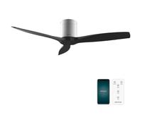 Cecotec Ventilateur de Plafond EnergySilence Aero 5500 Aqua IronBlack Connected, Moteur DC 40W, Diamètre 132 cm, Basse Consommation, Wifi, Télécommande, Extérieur, Minuteur, Été et Hiver, Silencieux