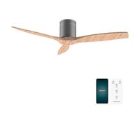 Cecotec Ventilateur de Plafond EnergySilence Aero 5500 Aqua IronLightWood Connected, 40W, Moteur DC, Diamètre 132 cm, Basse Consommation, Wifi, Télécommande, Extérieur, Minuteur, Été et Hiver
