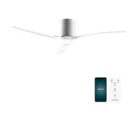 Cecotec Ventilateur de Plafond EnergySilence Aero 5500 Aqua IronWhite Connected, Moteur DC 40W, Diamètre 132 cm, Basse Consommation, Wifi, Télécommande, Extérieur, Minuteur, Été et Hiver, Silencieux