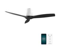 Cecotec - Ventilateur de Plafond avec Lumière EnergySilence Aero 5500 Aqua White&Black Connected - 40 W, Diamètre 132 cm, Wi-Fi, Protection IP44 et Minuterie, 6 Vitesses et 3 Pales, Été/Hiver