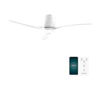 Cecotec Ventilateur de Plafond EnergySilence Aero 5500 Aqua White&White Connected, Moteur DC 40W, Diamètre 132 cm, Basse Consommation, Wifi, Télécommande, Extérieur, Minuteur, Été et Hiver, Silencieux