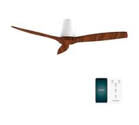Cecotec Ventilateur De Plafond Avec Lumière EnergySilence Aero 5500 Aqua WhiteDarkWood Connected. 40 W, Diamètre 132 cm, Wi-Fi, Protection IP44 et Minuterie, 6 Vitesses et 3 Pales, Été/Hiver
