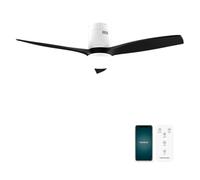 Cecotec - Ventilateur de Plafond avec Lumière EnergySilence Aero 5600 Aqua White&Black Connected - 40 W, 6 Vitesses, Diamètre 132 cm, LED de 20 W, 3 Pales, Minuterie, Mode Été/Hiver