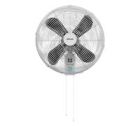 Cecotec Ventilateur Mural EnergySilence 4500 Power Wall, 50W, Diamètre 45 cm (18"), 4 Pales Aérodynamiques, Interrupteur Chaînette, 3 Vitesses, Inclus Éléments de Fixation, Blanc, Montage Facile