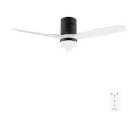 Cecotec Ventilateur Plafond 40W EnergySilence Aero 5600 Classic Black&White | 6 Vitesses, 3 Pales, Diamètre 52 " (132 cm), Minuteur jusqu'à 8h, 20W Lumière LED, Télécommande Incluse, Fonction Été/Hiver