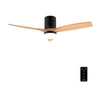 Cecotec Ventilateur Plafond EnergySilence Aero 5600 Classic Black&LightWood | 40W, 6 Vitesses, 3 Pales, Diamètre 52 " (132 cm), Minuteur jusqu'à 8h, 20W Lumière LED, Télécommande, Fonction Été/Hiver