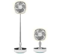 Cecotec Ventilateur Portable Pliable avec Lumière LED EnergySilence 1000 FoldAir. Batterie 8000mAh, Oscillation Automatique, 10 Pouces, 3 Vitesses, Lumière à 3 Tons, Contrôle Tactile