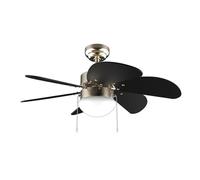 Cecotec - Ventilateur de Plafond avec Lumière EnergySilence Aero 365 Gold&Wood - 50 W, Diamètre 91 cm, 3 Vitesses, 6 Pales, Ampoule Non Incluse, Mode Été/Hiver, Design Élégant