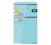 Cectoec Mini Réfrigérateur Bolero CoolMarket 2D Origin 86 Blue E, 86L Rétro Avec Clayettes En Verre, E, Total No Frost, Contrôle Facile De La Température, LED Et Alarme De Porte Ouverte