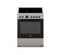 CECV60FCS - Cuisinière - pose libre - largeur : 59.8 cm - profondeur : 61 cm - hauteur : 83 cm - avec système auto-nettoyant argent
