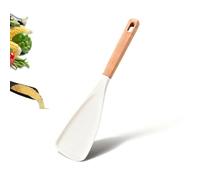 Cedar And Ash Spoon,Multifunction Spatula Cooking Spoon,Heat-Resistant Silicone, Wooden Handle, Safe for Nonstick Cookware, Ideal for Stirring, Mixing, Serving (White)