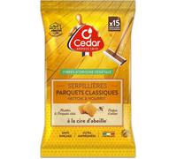 CEDAR Lingettes Serpillières Nettoyant Parquets Classiques à la Cire d'Abeille O' 15 lingettes
