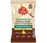 CEDAR Lingettes Serpillières Nettoyant Parquets Modernes à l'Huile de Lin O' 15 lingettes