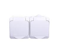 Cedar Plus WDE00522 Schneider Electric 3303432400521 Boîte de protection double z/U avec rabat et cache 16 A IP44 Blanc