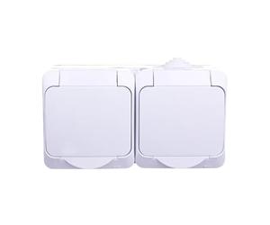 Cedar Plus WDE00522 Schneider Electric 3303432400521 Boîte de protection double z/U avec rabat et cache 16 A IP44 Blanc