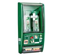 CEDERROTH Station de douche oculaire, 2 flacons de rinçage oculaire de 500 ml, avec distributeur de pansements, réf. 721500 | Rince-œil | Station de douche oculaire