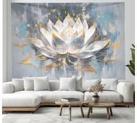 CEDNXOER 3D Effet Fleurs Abstraites Tapisserie Art textile Mural Tapisserie Murales, Lotus Murale En Tissu décoratif Pour Chambre À Coucher, 150×200cm Art textile mural, Nappes Tapisseries
