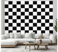 CEDNXOER 3D Effet Simple Damier Tapisserie Art Mural Tapisserie Murales, Treillis Géométrique Murale En Tissu Pour Chambre Salon Serviette De Plage Tenture Murale 180×230cm