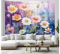 CEDNXOER Fleurs Sauvages Plantes 3D Effet Tapisserie Art Mural, Résumé Pétales Tapisserie Murales Murale En Tissu Pour Décoration De Chambre À Coucher, 150×200cm Nappes Tapisseries