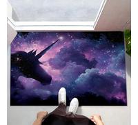CEDNXOER Paillasson antidérapant pour intérieur, 50 x 70 cm, Motif Rêve Nébuleuse,Absorbant Entree Tapis Ciel Animaux,Lavable en Machine Tapis pour Porte et Couloir Violet