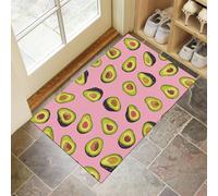 CEDNXOER Paillasson antidérapant pour intérieur, 90 x 150 cm, Motif Avocat Mignon,Absorbant Entree Tapis Fruit Rêve,Lavable en Machine Tapis pour Porte et Couloir Rose