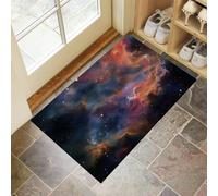 CEDNXOER Paillasson D'Intérieur 80 x 120 cm, Tapis Entree Interieur Lavable Espace Nébuleuse, Tapis De Porte TPR Antidérapant Absorbant Univers Ciel Étoilé pour Entrées Portes D'Entrée Violet