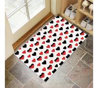 CEDNXOER Paillasson Entrée Intérieur Blanc Amour Graffiti Tapis De Porte, Résistant Doux À Poil Ras Simple Géométrique Paillasson, Facile Nettoyer Tapis D'Entrée pour Couloir 40 x 60 cm