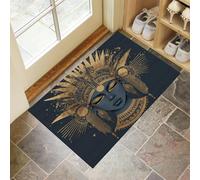 CEDNXOER Paillasson Entrée Intérieur Bleu Foncé Reine L'Égypte Antique Tapis De Porte, Résistant Doux À Poil Ras Luxe Rayures Paillasson, Facile Nettoyer Tapis D'Entrée pour Couloir 50 x 70 cm