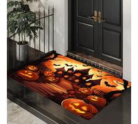 CEDNXOER Paillasson Halloween Décoratif, Motif Chauves-Souris Maison Hantée, Paillasson d'halloween, Tapis De Sol Dessin Animé Nouveauté d'halloween Décoration De Bienvenue, Entrée