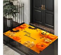 CEDNXOER Paillasson Halloween Décoratif, Motif Dessin Animé Chauve-Souris, Paillasson d'halloween, Tapis De Sol Citrouille d'horreur Nouveauté d'halloween Décoration De Bienvenue, Entrée