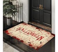 CEDNXOER Paillasson Halloween Décoratif, Motif Éclaboussure Sang, Paillasson d'halloween, Tapis De Sol Minable Toiles D'Araignées Nouveauté d'halloween Décoration De Bienvenue, Entrée 45 x 75 cm