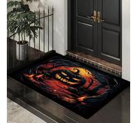 CEDNXOER Paillasson Halloween Décoratif, Motif Forêt Sombre Bougies, Paillasson d'halloween, Tapis De Sol Citrouille Étrange Nouveauté d'halloween Décoration De Bienvenue, Entrée